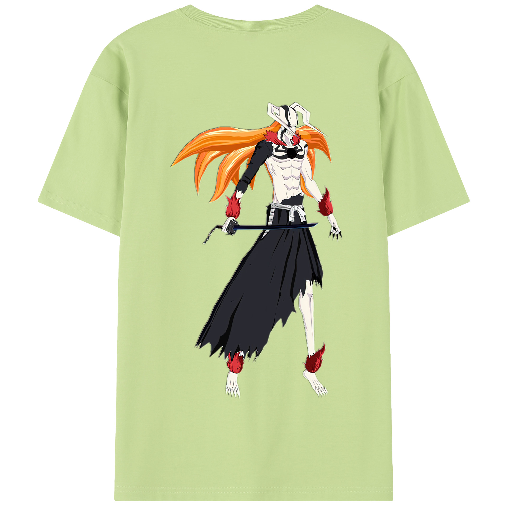 （画像用） ブリーチ 黒崎一護（くろさき いちご）BLEACH Kurosaki Ichigo 綿100％半袖Tシャツ（背面プリント）